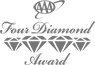 The image shows a logo for the "Four Diamond Award" with elegant text and an illustration of four diamonds underneath.