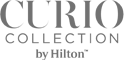 This image features the logo of "Curio Collection by Hilton," with the text in a stylish font.
